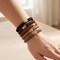 Wrapables Braided Elastic Hair Ties for Women, No Damage Hairbands for Thick Ponytails (15pcs), Browns